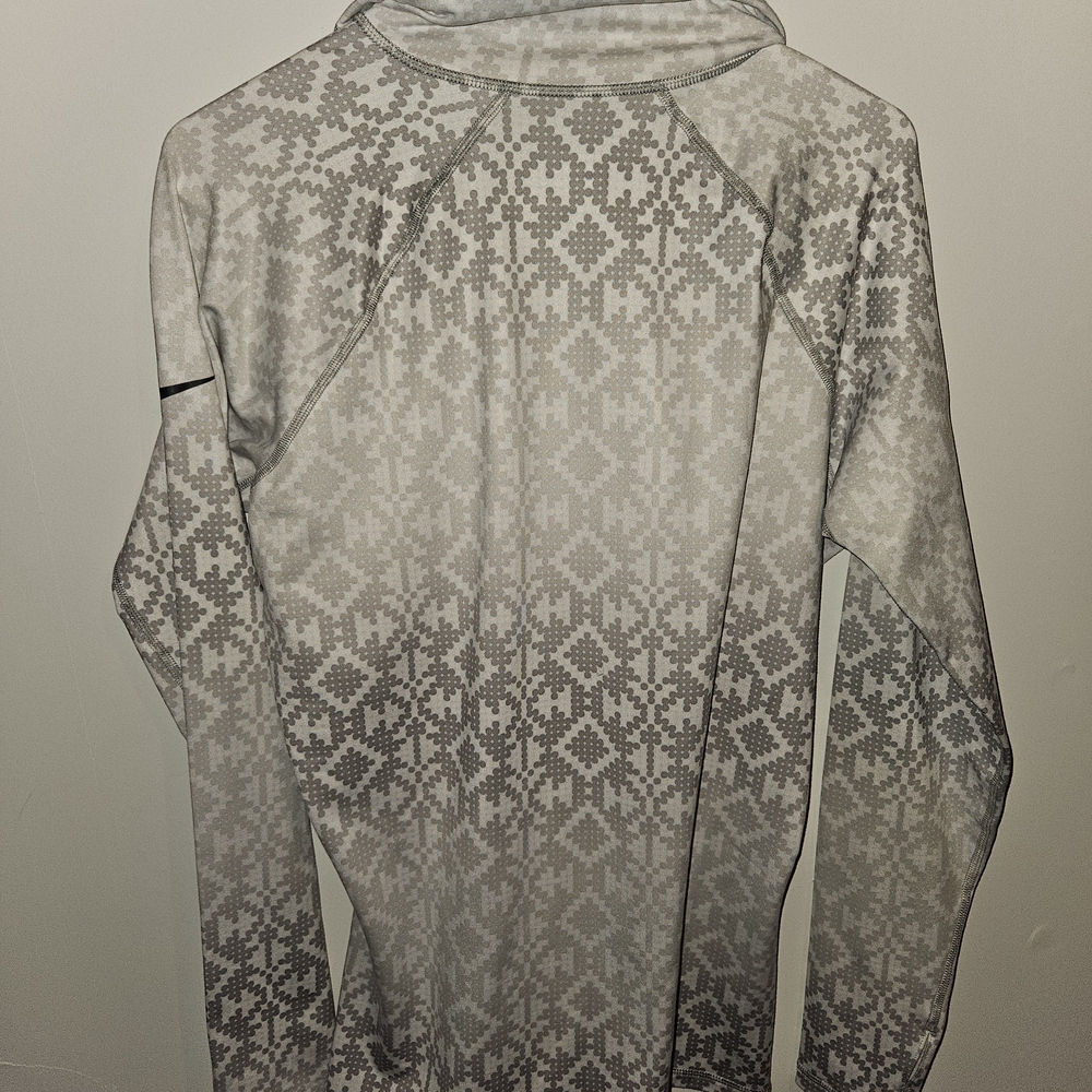 Nike Pro Light Gray Patterned Jacket - image 3